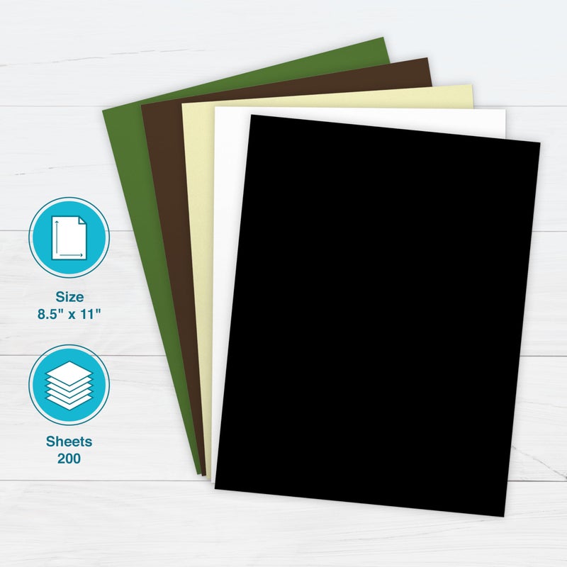PrintWorks Earth Tones Cardstock Paper 8.5" x 11" - 200 Sheets - 5 Assorted Earth Tone Colors - Ideal for School & Craft Projects - 67 lb/147 gsm & 65 lb/176 gsm - Made in the USA (00603) - Image 2